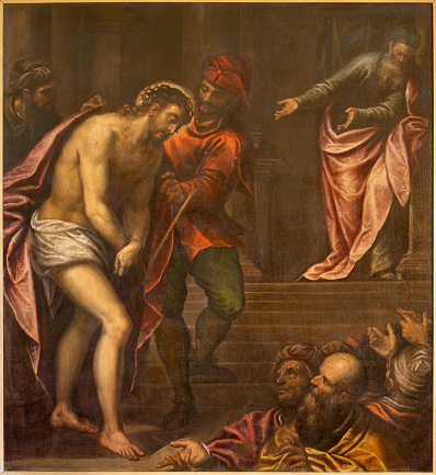 Vicenza - The painting of Jesus before Pilate - Ecce Homo in the Cathedral by Alessandro Maganza (1587-1589)..