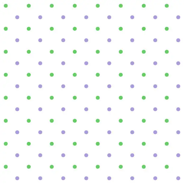 Vector illustration of Green and purple seamless polka dot pattern vector