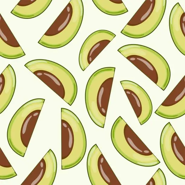 Vector illustration of slice avocado pattern