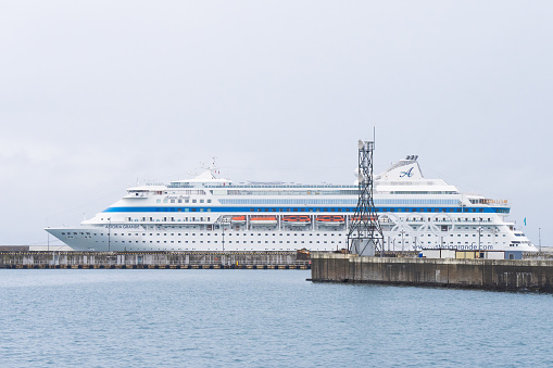 Sochi. Russia - March 22, 2024 Astoria Grande Liner port of Sochi. Large tourist liner in the waters of the Black Sea.