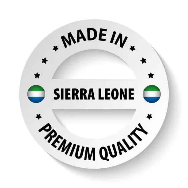 Vector illustration of Made in Sierra Leone graphic and label.