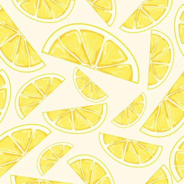 Vector illustration of slice lemon pattern