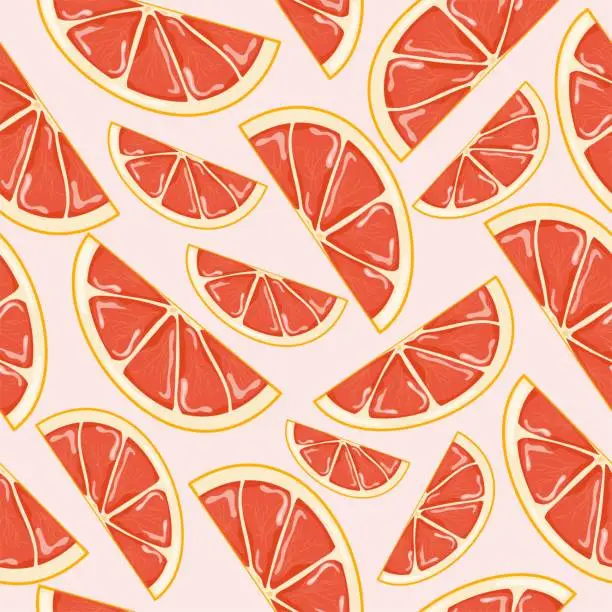 Vector illustration of slice grapefruit pattern