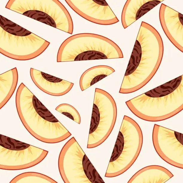 Vector illustration of slice peach pattern