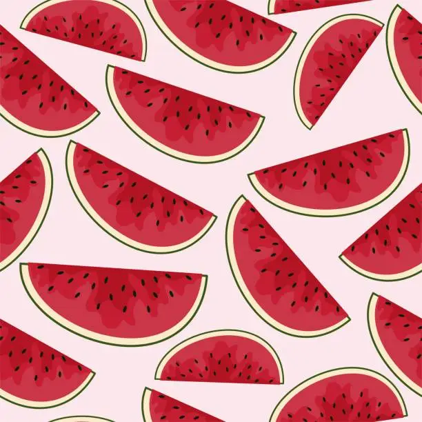 Vector illustration of slice watermelon pattern