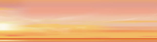 Yellow Sunset Sky Background,Sunrise cloud Orange,Pink in morning Summer,Vector sunny Autumn,Nature landscape field in evening.Winter sunlight,cartoon illustration Horizon Spring sundown by Sea Beach Yellow Sunset Sky Background,Sunrise cloud Orange,Pink in morning Summer,Vector sunny Autumn,Nature landscape field in evening.Winter sunlight,cartoon illustration Horizon Spring sundown by Sea Beach cirrus sunrise cloud sky stock illustrations