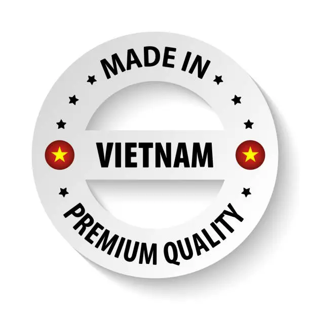 Vector illustration of Made in Vietnam graphic and label.