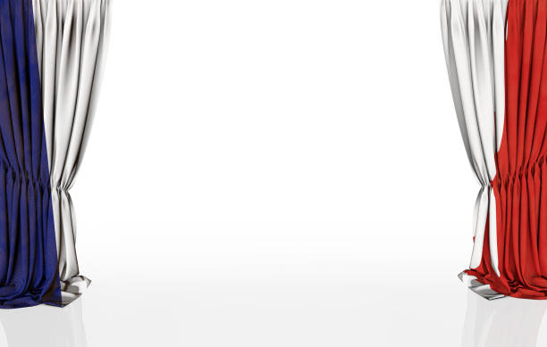 istock French Flag on Curtain 2115242331