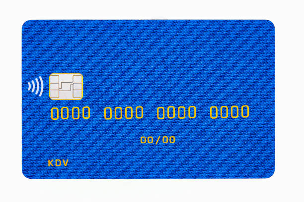 Debit card closeup on transparent background for design purpose