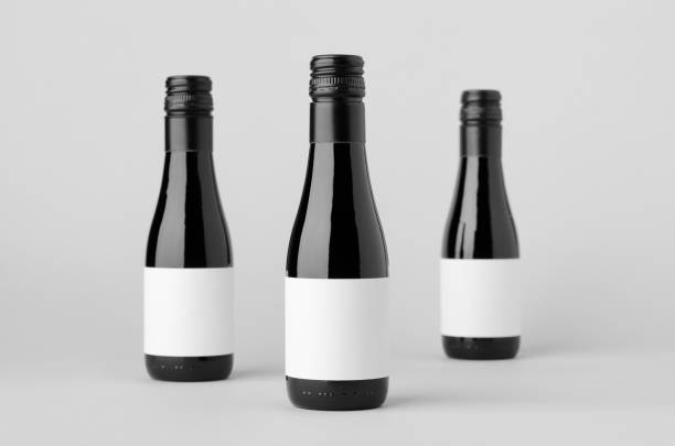 istock Small red wine bottle mockup. Burgundy, alsace, rhone shape. 2115295275