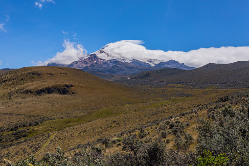 Cotopaxi volcano over the plateau, Andean Highlands of Ecuador, South America