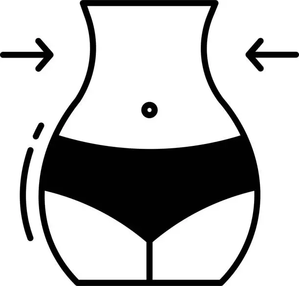 Vector illustration of Slimming glyph and line vector illustration