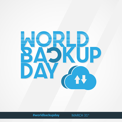 Letter World Backup Day element template design March 31st. Vector illustration