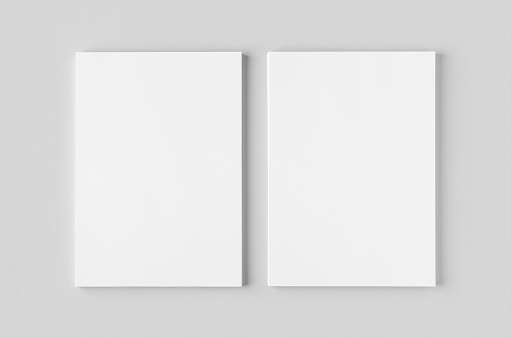 Cv, resume, letterhead, invoice mockup. Stack of A4 papers on a grey background.