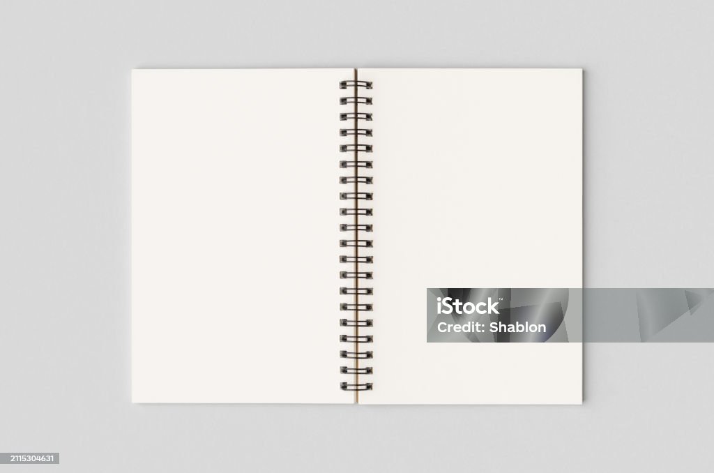 Inside A Notebook Blank White Inside Of A Kraft Spiral Notebook Mockup Stock Photo ...