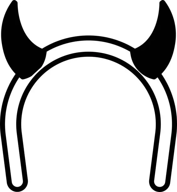 Vector illustration of Horns glyph and line vector illustration
