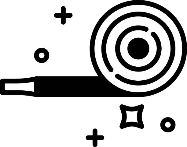Vector illustration of Party Blower glyph and line vector illustration