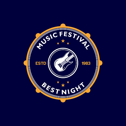 music festival logo icon vector illustration design