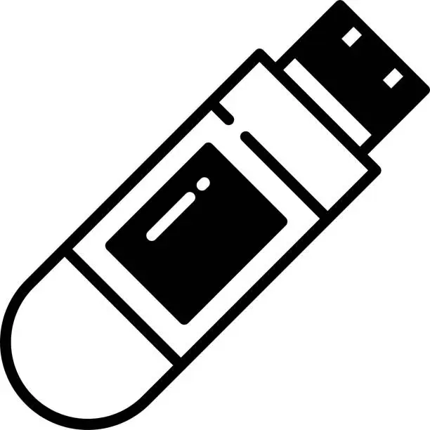 Vector illustration of Usb glyph and line vector illustration