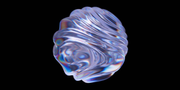 istock Abstract dispersion glass sphere on black background. Crystal ball. 3d rendering 2115343161