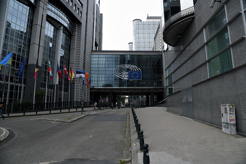 The Paul-Henri Spaak building (PHS), named after former President Paul-Henri Spaak, houses among other things the hemicycle (debating chamber) for plenary sessions in Brussels. The image shows the building exterior, captured during summer season.