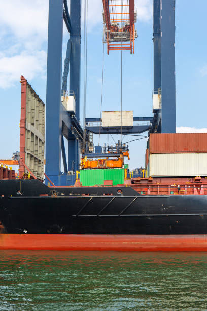 istock Large gantry crane loading a  container ship - port of Rotterdam - Maasvlakte 2115418084