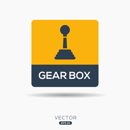 Gear box Icon, Vector sign.
