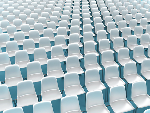 Chairs Audience - Color Background - 3D Rendering
