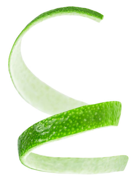 istock Fresh thin lime peel isolated on a white background. Lime skin or lime zest. 2115534961