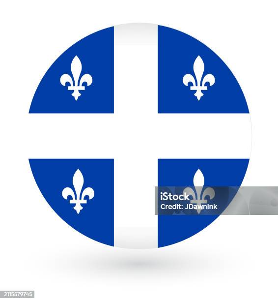 Quebec Flag Rug Canada Provincial Quebec Flag Round Set On White Background Stock ...