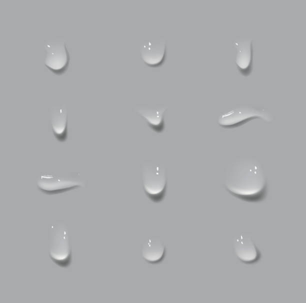 istock Vector set of realistic water drops.Rain or Steam Through Glass 2115593498