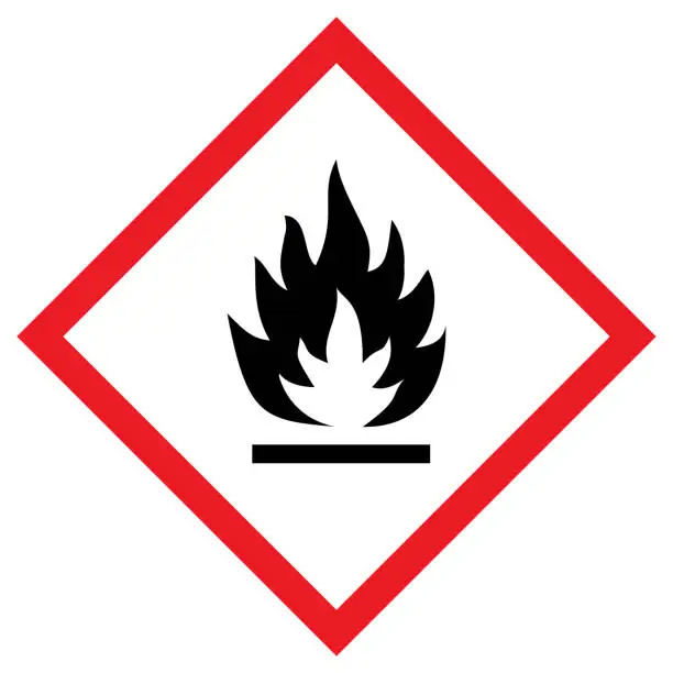 Vector illustration of GHS sign for flammable gases