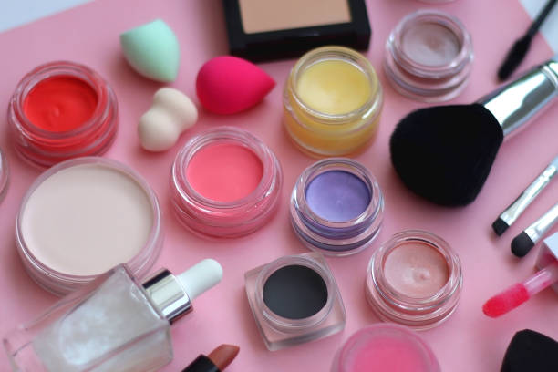 istock Various Beauty Products on Pink Background 2115698521