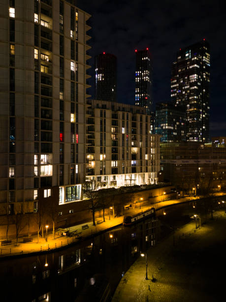 istock Castlefield Canal Basin in Downtown Manchester at Dusk 2115702206