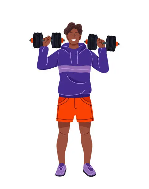 Vector illustration of Person doing physical activity vector illustration