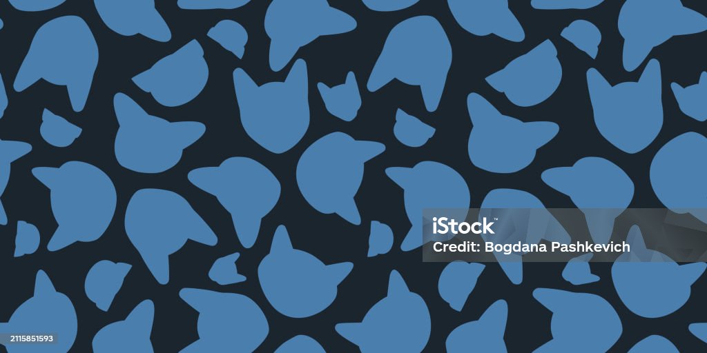 Cat Texture Repeat Pattern Seamless Cat Head Pattern Repeating Texture With Simple Silhouette ...