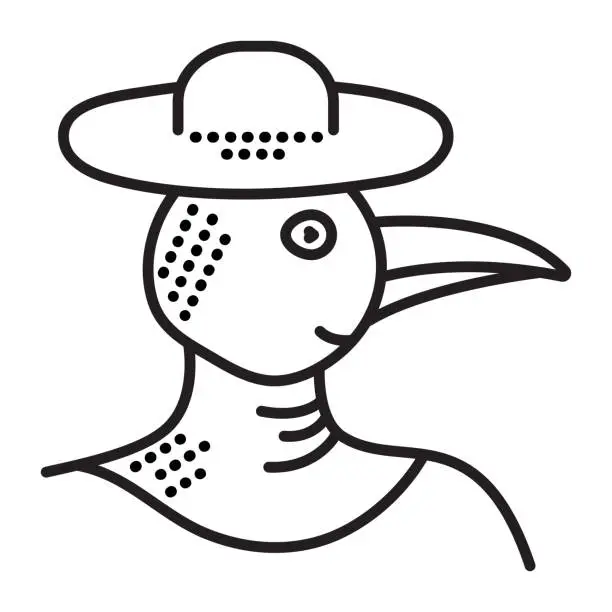 Vector illustration of Plague doctor masquerade mask