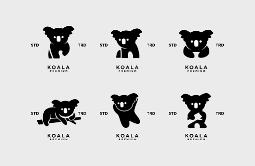 koala icon design template vector with modern illustration concept style