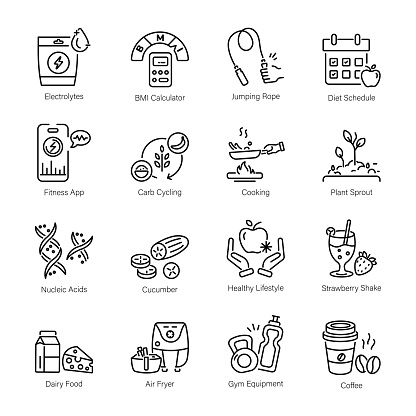 Share the secrets of healthy well-being with our animated linear nutrition icons Explore a collection of captivating designs showcasing organic diet, mindful eating, holistic practices, and the science behind a nourishing lifestyle.