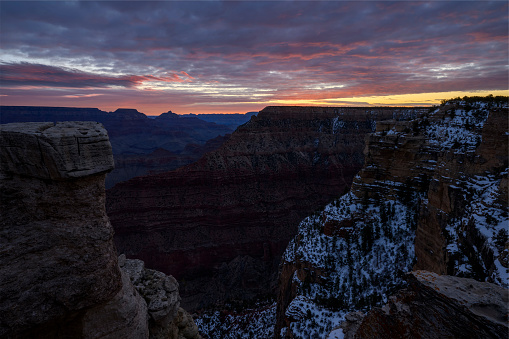 Landscape photograph of the Grand Canyon at Mather Point at sunrise