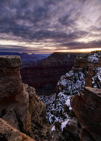 Landscape photograph of the Grand Canyon at Mather Point at sunrise