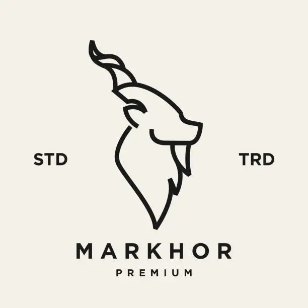 Vector illustration of Markhor head animal design inspiration