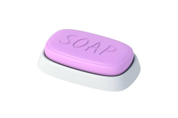 Soap bar in box isolated on white background. 3d render