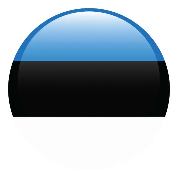 Vector illustration of Estonia flag. Button flag icon. Standard color. Circle icon flag. Computer illustration. Digital illustration. Vector illustration.