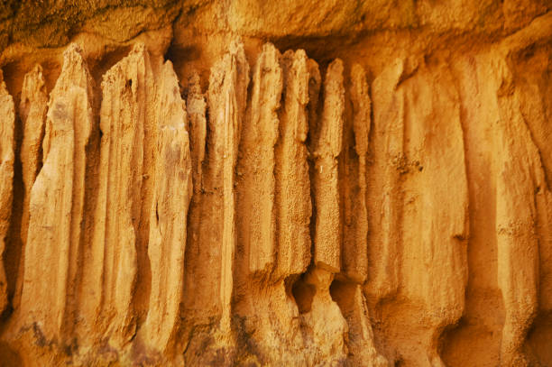 Texture and background of the surface sandstone mountain that has been eroded by nature.