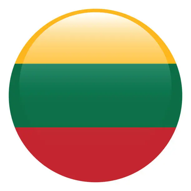 Vector illustration of Lithuania flag. Flag icon. Standard color. Circle icon flag. Computer illustration. Digital illustration. Vector illustration.