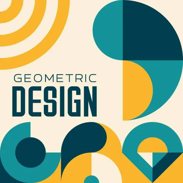 Vector illustration of Modern bauhaus geometric pattern, abstract poster