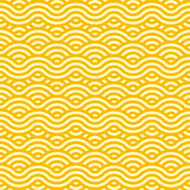 Vector illustration of Ramen noodle pasta seamless pattern background