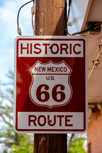 Highway 285, US 66 near Madrid, New Mexico in southwestern United States of America.