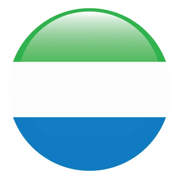 Vector illustration of Sierra Leone flag. Flag icon. Standard color. Circle icon flag. Computer illustration. Digital illustration. Vector illustration.